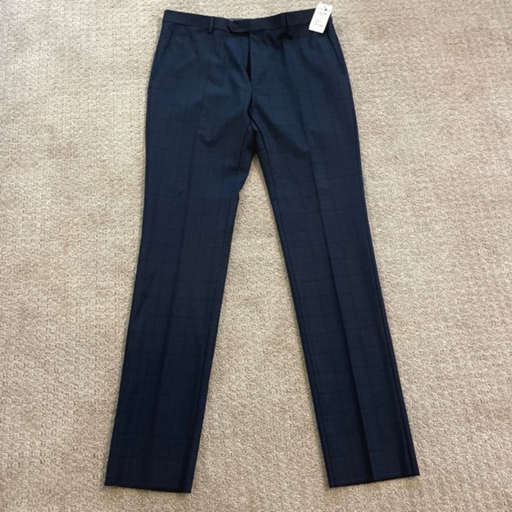 NWT- Tommy Hilfiger Lowen Blue Plaid 38W Trousers